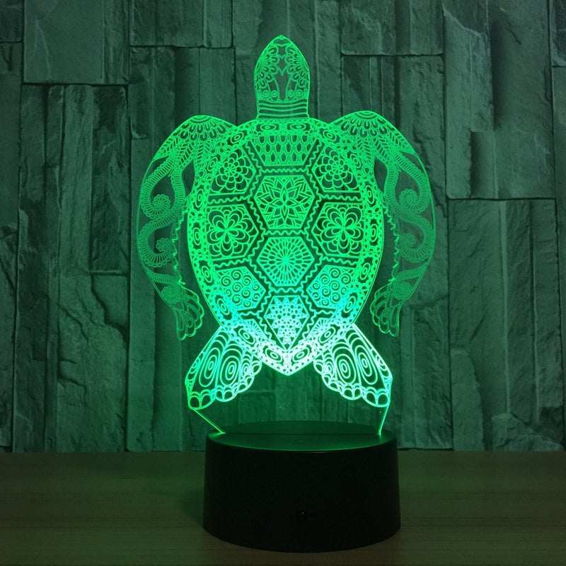 Warm Light Sea Turtle 3D Night Light, 7 Colors Changing Optical Illusion Smart Touch Table Desk Lamp, Perfect Gifts for Kidsâ€™ Home Decoration LED Lamp - Image 3